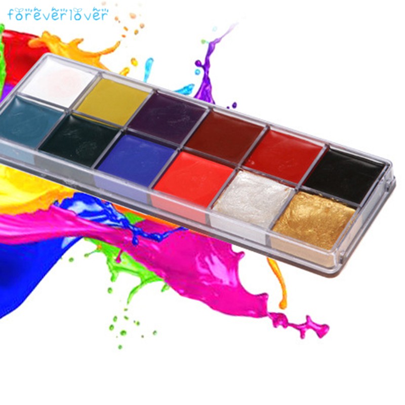 Body Paint 12 Colors Face Body Painting Pigment Oil Art Makeup Cosplay Halloween Party Body Paint Kit