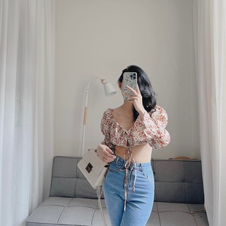 Áo croptop hoa nhí dài tay Samhyewear