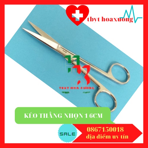 [Hàng Cao Cấp ] Kéo Y Tế Thẳng Nhọn 16cm - Kéo Cắt Chỉ Parkistan