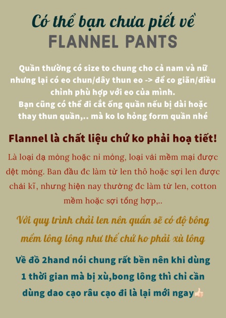 QUẦN FLANNEL 2HAND