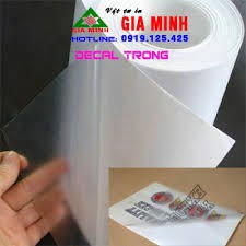 DECAL PVC TRONG - KHỔ A4