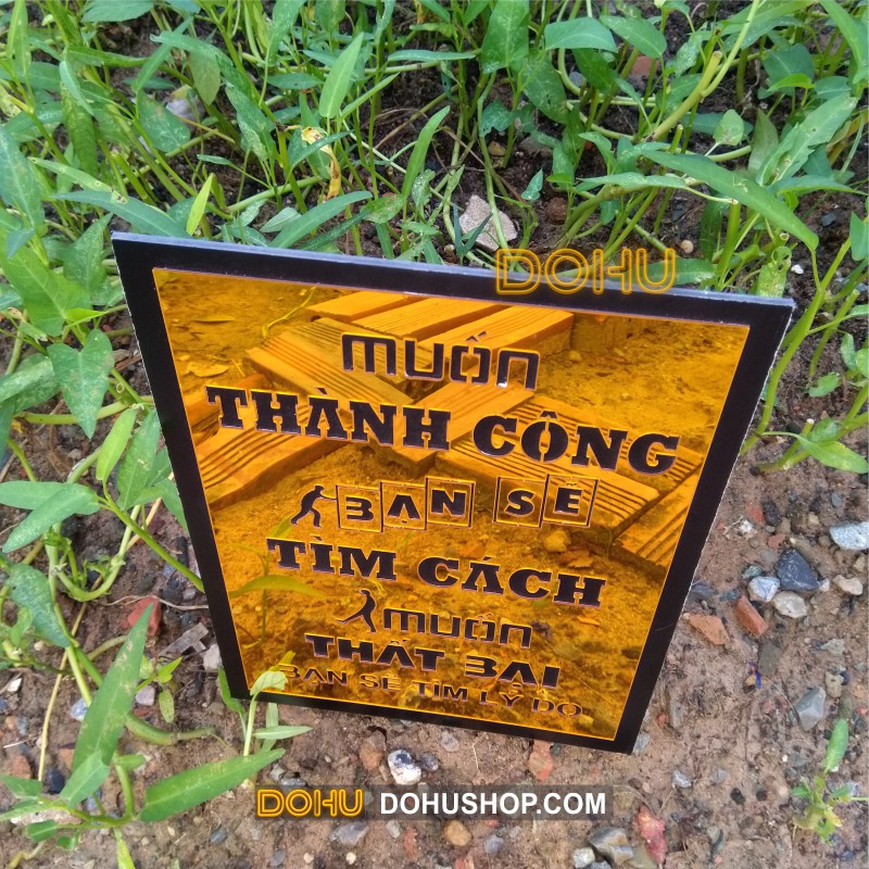 Tranh Decor Truyền Cảm Hứng Gương Vàng DOHU036: “Muốn thành công bạn sẽ tìm cách, muốn thất bại bạn sẽ tìm lý do”