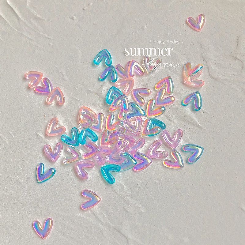 Set 20 Charm trái tim pha lê gắn móng