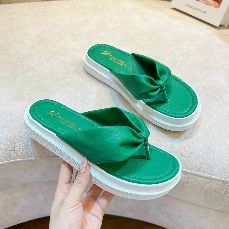 Dép lép nữ xỏ ngón hai quai bánh mì đế bằng 3p nhẹ êm chân sandal xăng đan đi biển đẹp rẻ thời trang