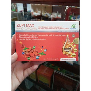Viên nghệ ZUPI MAX nano curcumin- giảm các triệu chứng tổn thương dạ dày, hành tá tràng , đại tràng