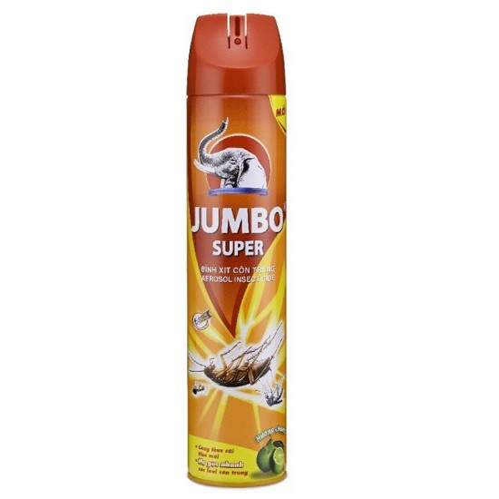 Bình Xịt Côn Trùng - Jumbo Vape - Multi - Insect Killer - Hương Cam Chanh Tự Nhiên (600ml)