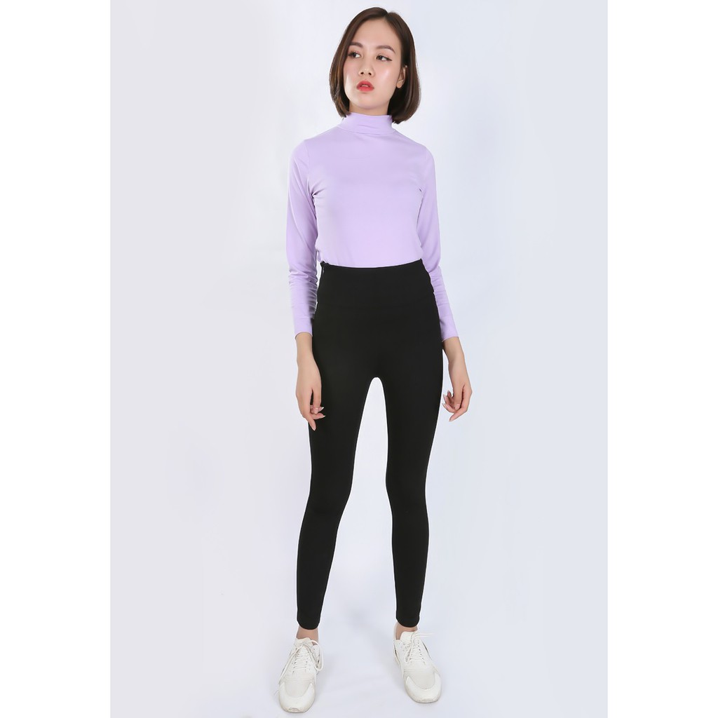 Quần Legging VIcci cao cấp màu đen cạp cao 10P, chất liệu vải Umi hàn