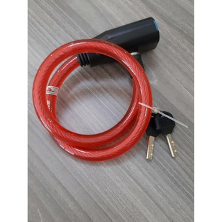 Khóa xe dạng dây cáp dài 8 tấc bọc nhựa mở bằng chìa khóa vk800
