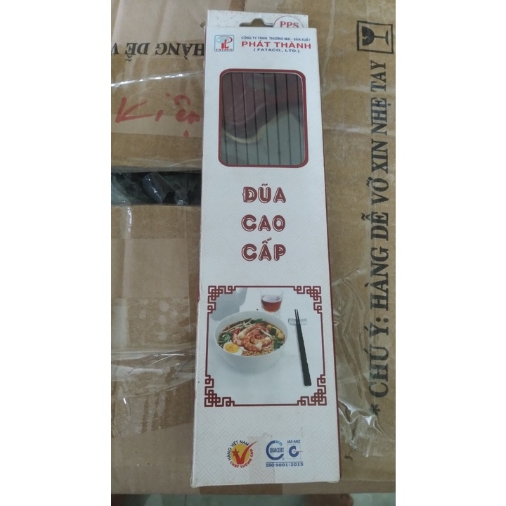 Hộp 10 đôi đũa nhựa Melamine màu Nâu cao cấp Size 25cm
