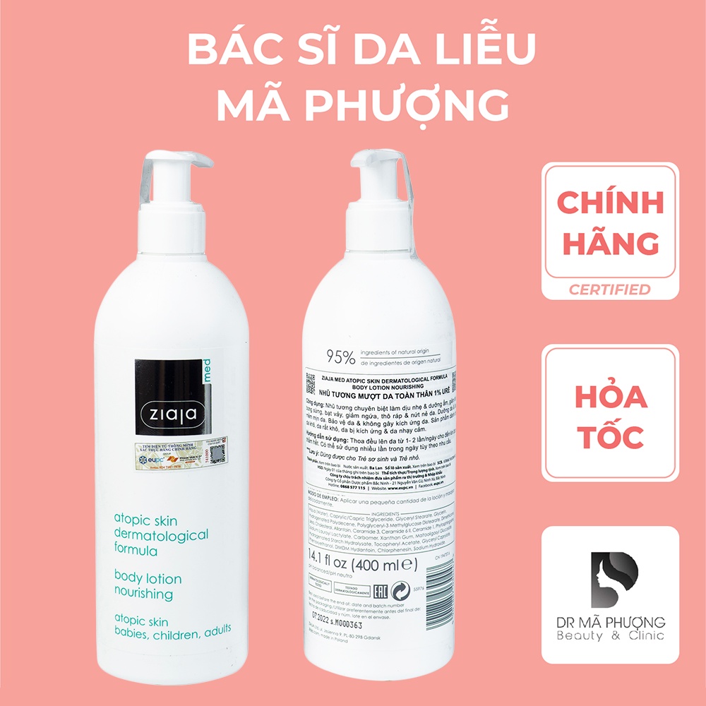 SỮA TẮM CHO DA MỤN NẤM ZIAJA 400ml