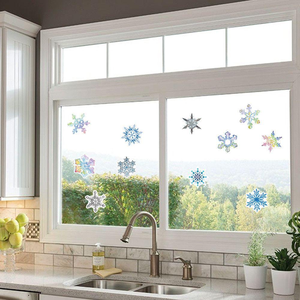 Set 50 Miếng Dán Trang Trí Cửa Sổ Chủ Đề Giáng Sinh Năm Mới