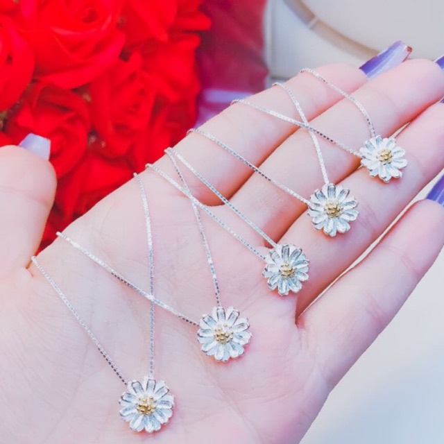 Dây Chuyền Nữ Cúc Hoạ Mi Bạc Ta - Trang sức Vàng Bạc Hoà Thảo HTJ