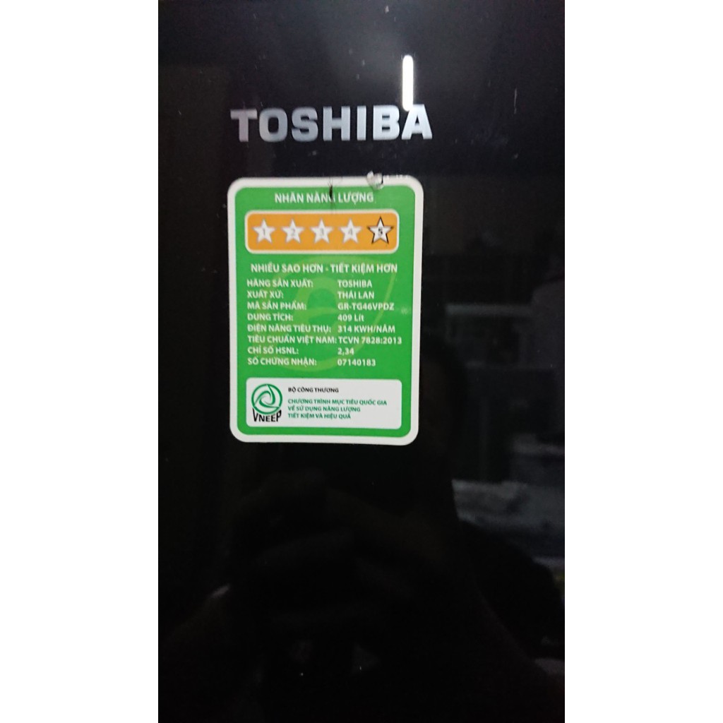 tủ lạnh toshiba 409 lít inverter kính cường lực