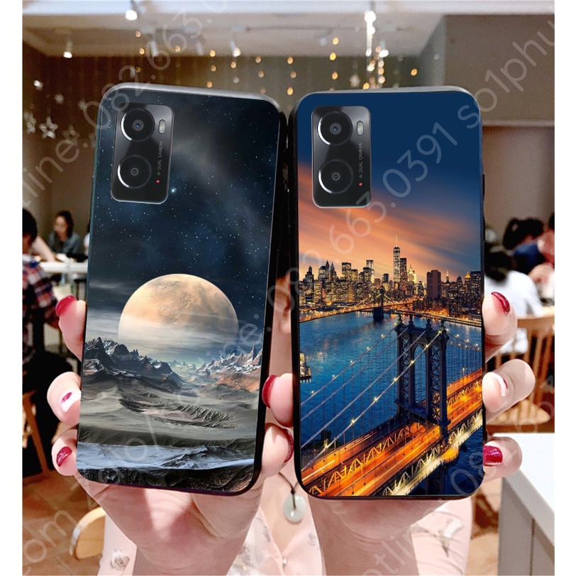 Ốp lưng Oppo A76 / A36  ép cường lực kính chống bể bóng bẩy hình thiên hà , vũ trụ đẹp