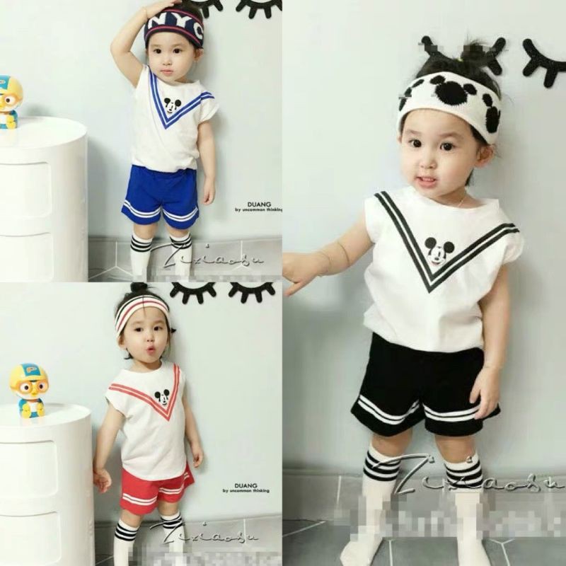 Bộ cộc tay chuột micky cho bé 8-18kg