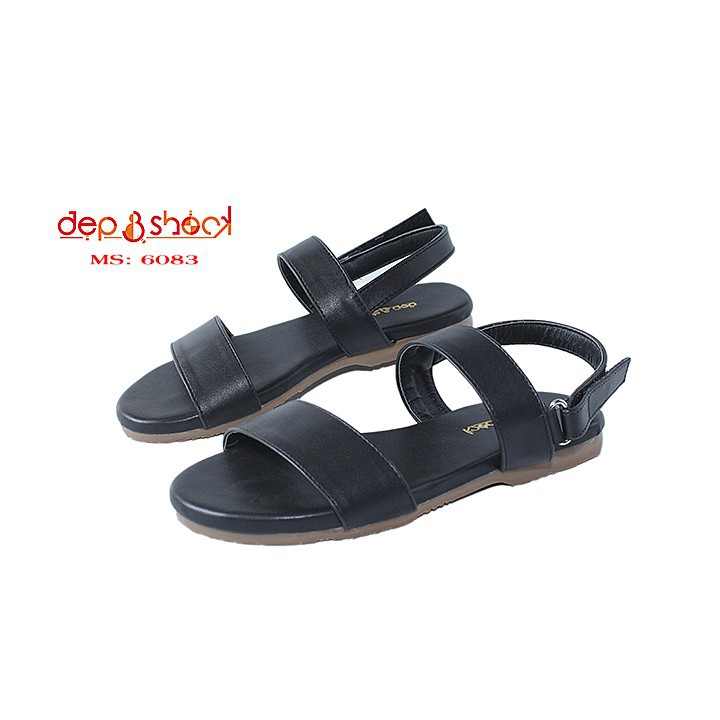 Sandal quai ngang size lớn 42 43 đế bằng chống trơn Depvashock MS 6083