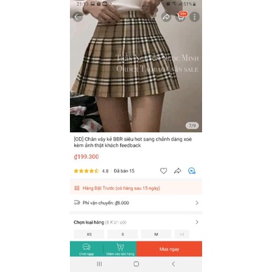 Chân váy tenis bbr hàng hãng TS size M