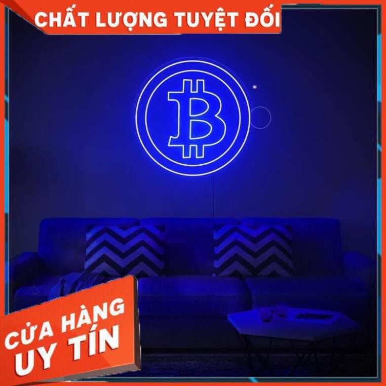 Đèn Decor [ HÀNG XUẤT KHẨU ] Đèn trang trí Led neon sign | HÌNH BITCOIN | Sử dụng điện 12V