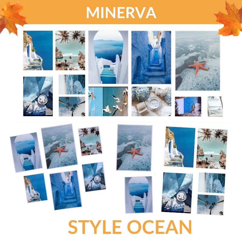 [TRANG TRÍ] Set 12 sticker phong cách Ocean/Pastel dán sổ tay, điện thoại,laptop