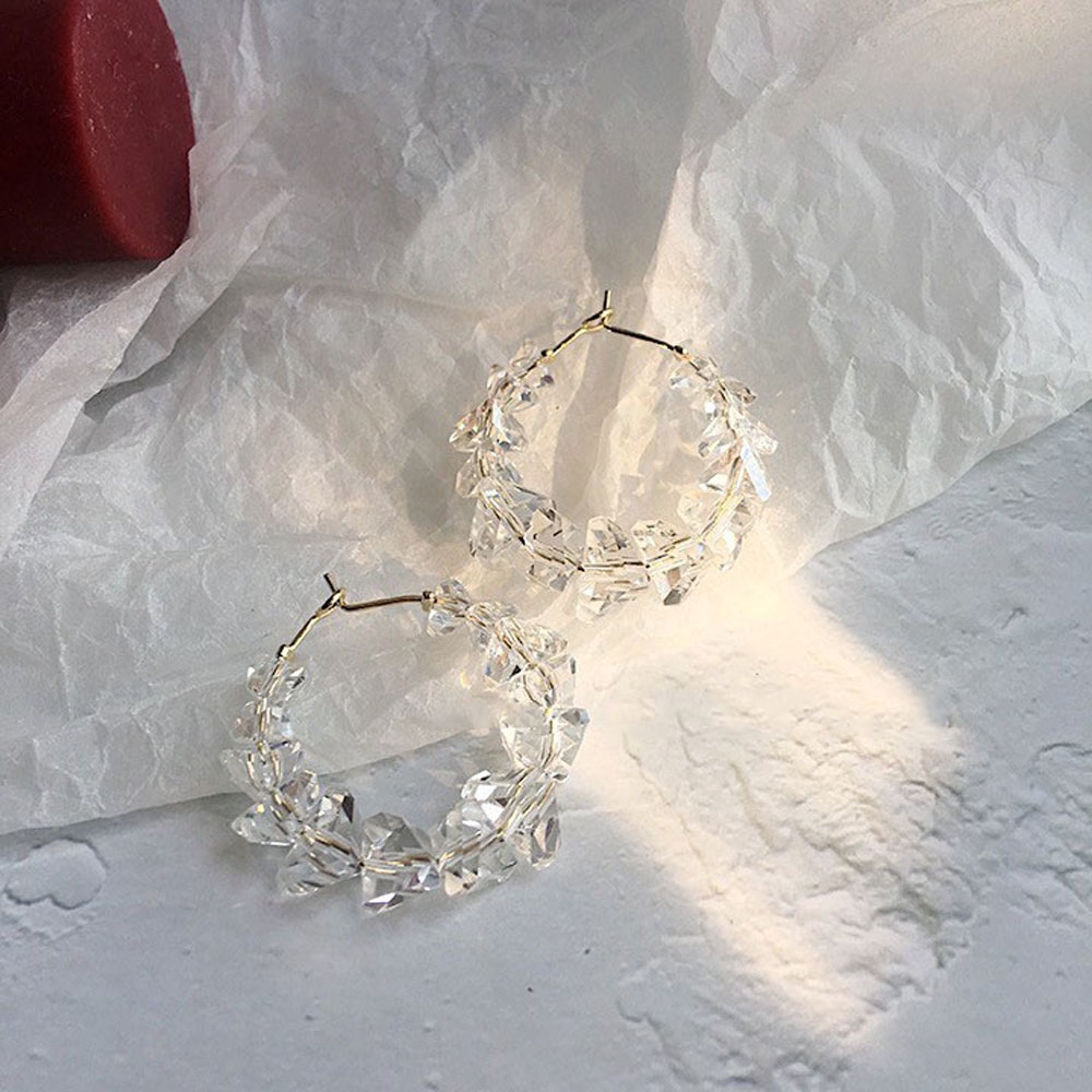 Khuyên tai dạng vòng tròn bằng acrylic mxgoods