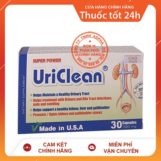 Super Power UriClean - Tan sỏi thận, giảm viêm đường tiết niệu