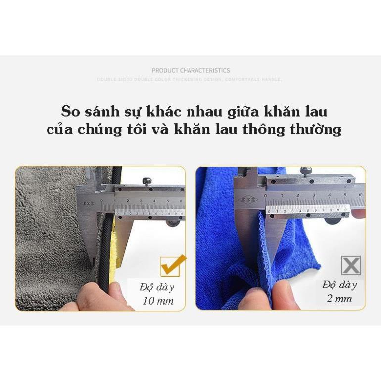Khăn lau xe ⚡️𝐅𝐑𝐄𝐄 𝐒𝐇𝐈𝐏⚡️  Khăn lau xe hơi MICROFIBER 2 lớp cao cấp chuyên dụng cho nhà và xe - siêu thấm hút
