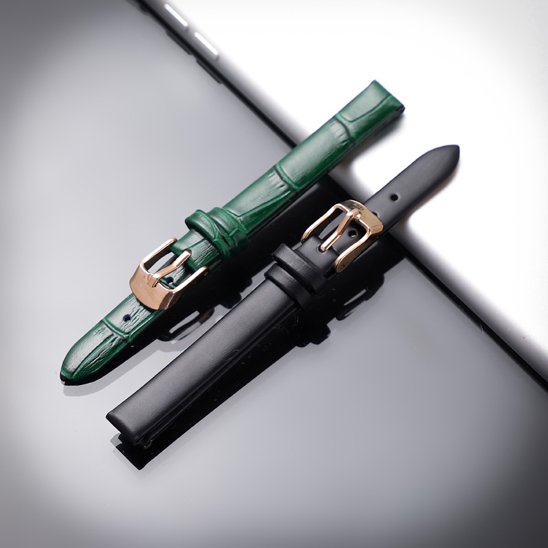 Dây Đeo Thay Thế Bằng Da Bò Kích Thước 10mm Màu Xanh Lá Cây Dành Cho Đồng Hồ Gypsophila