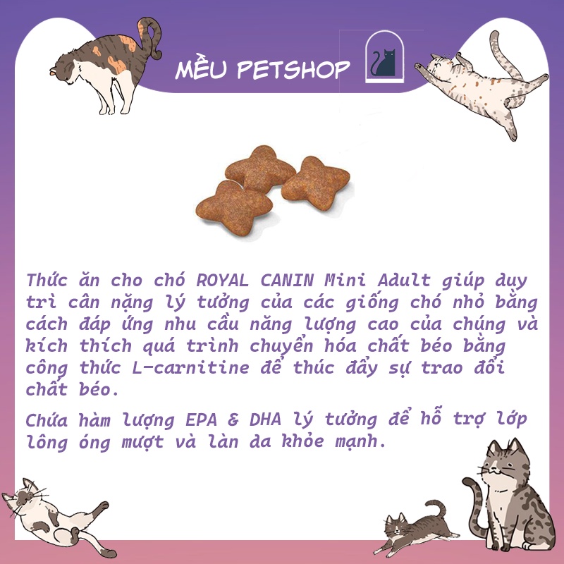 Hạt ROYAL CANIN MINI ADULT cho chó trưởng thành có kích thước nhỏ
