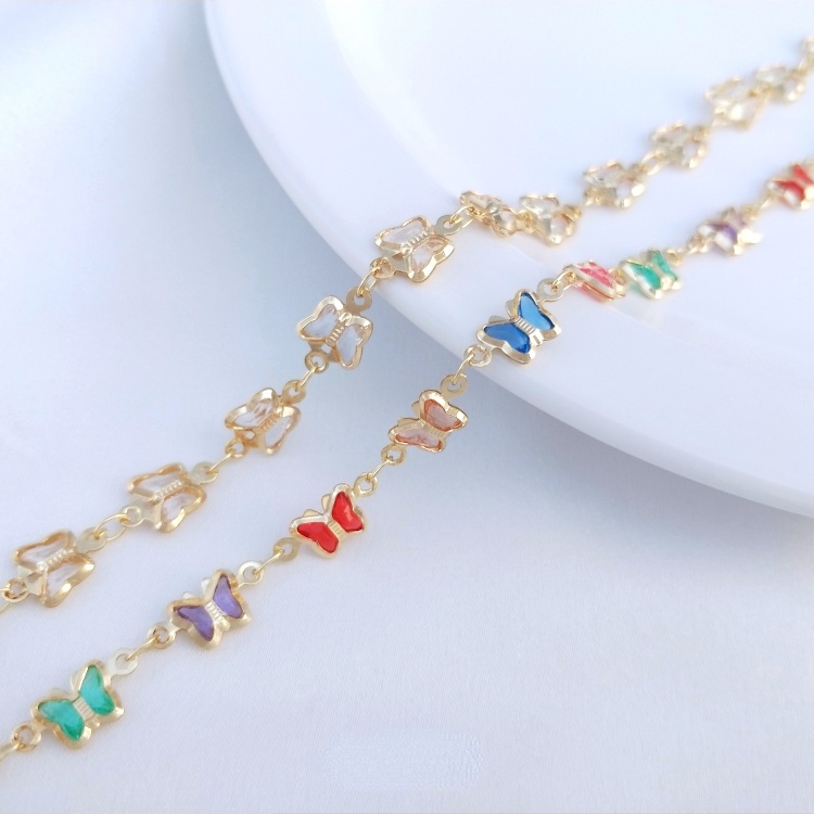 Cuộn Dây Chuyền Đồng 0.5m 14K diy Màu Sắc Sặc Sỡ