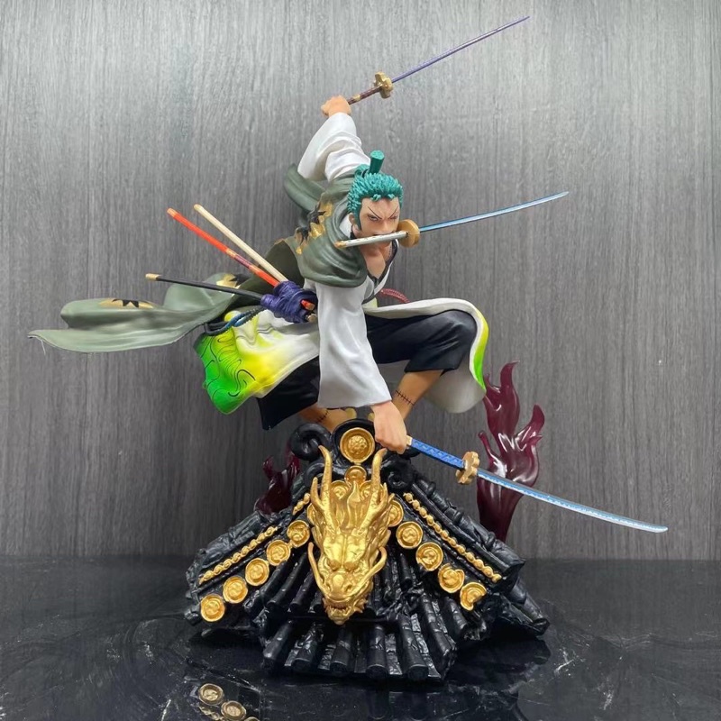 [RẺ  NHẤT SHOPEE] Mô hình One Piece Roronoa Zoro Wano  - Mô hình trang trí One Piece Figure Zoro Wano trên mái