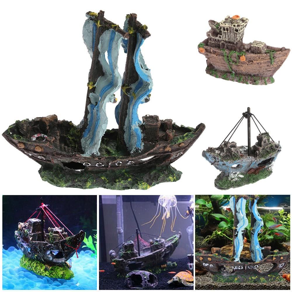 KUNHEV Phụ kiện trang trí bể cá nhiều mẫu tùy chọn chất liệu nhựa resin thời trang
