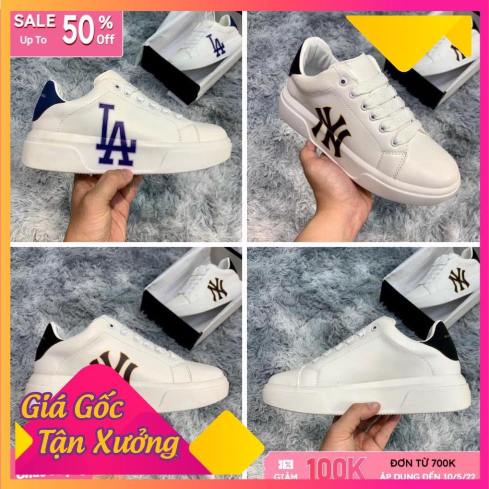 Giày Mc queen trắng chữ LA, NY, Giày MLB Nam Nữ Mấu Mới Nhất 2022