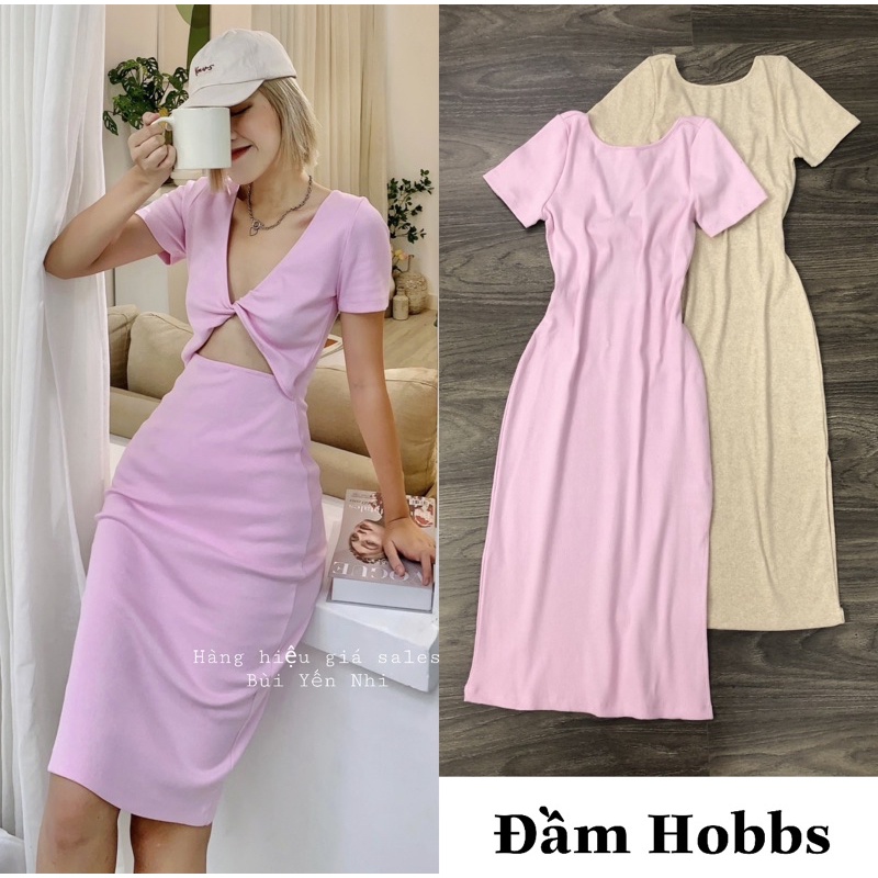 Đầm midi Hobbs xoắn lưng