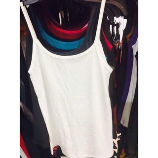 Áo Hai Dây Màu Trắng Form Ôm Vải Thun Cotton