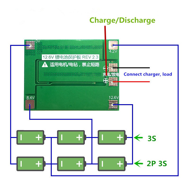 Bảng Mạch Bảo Vệ Pin Lithium 3s 40a Li-Ion Pcb Bms 11.1v 12.6v Chất Lượng Cao