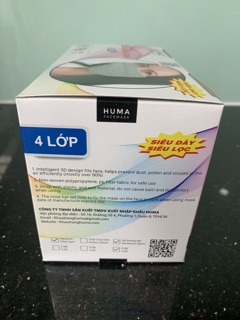 Khẩu trang y tế 4 lớp HUMA xám