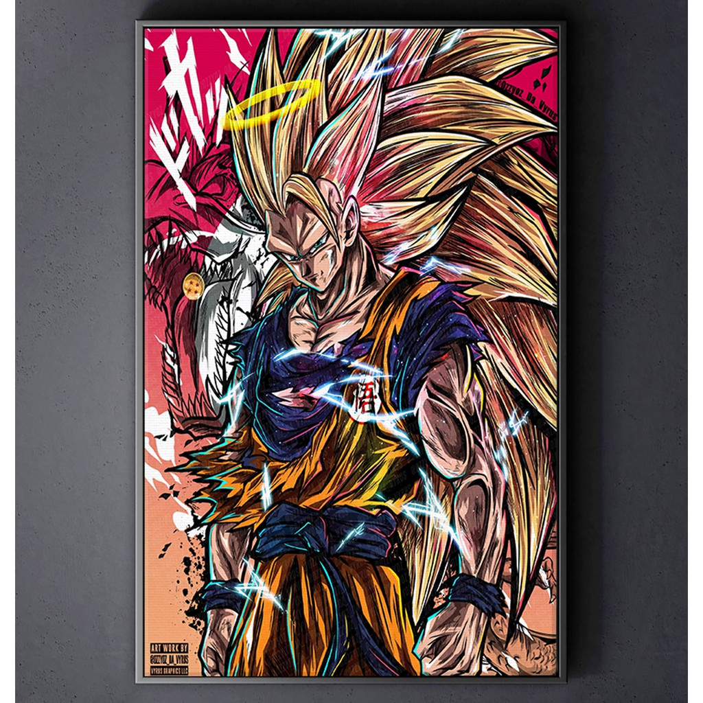 TRANH CANVAS ANIME DRAGON BALLS treo tường in theo yêu cầu - Son Goku 30