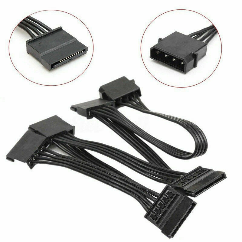 Dây Cáp Nguồn 4Pin IDE Sang 5 Cổng 4Pin Molex Sang Nhiều Cổng SATA 18AWG Cho Ổ Cứng HDD SSD PC