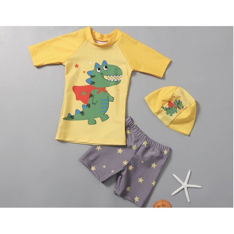 Nini_kids: Bộ bơi khủng long cho bé trai HÀNG LOẠI ĐẸP cho bé đi biển, đi bơi, đồ đi biển cho bé