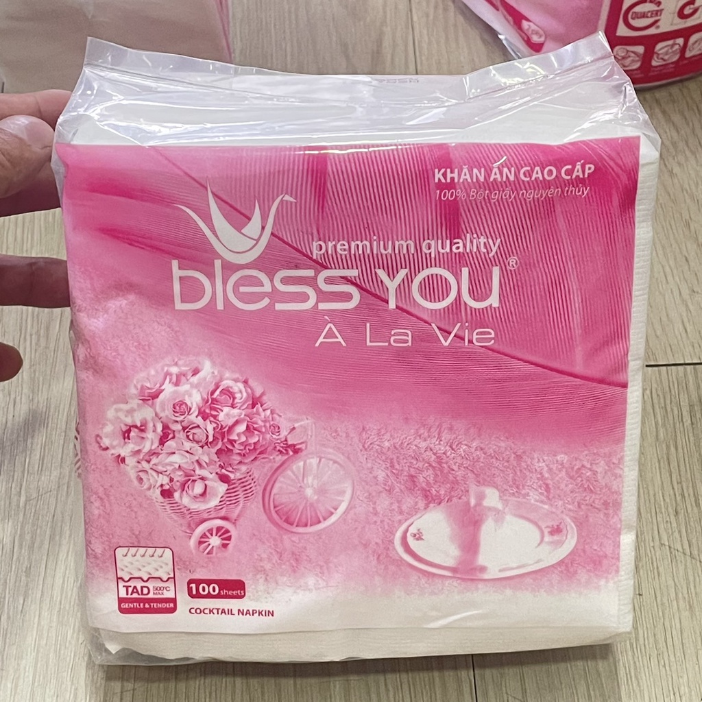 Bịch 100 Tờ Khăn Giấy Ăn Bless You À La Vie 1 Lớp