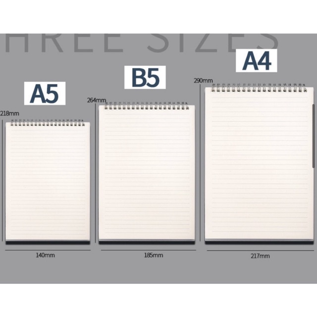 Sổ tay Lò Xo Đứng A5/B5/A4 - 160 Trang (80 tờ) - Tập Viết - Giá 01 Cuốn