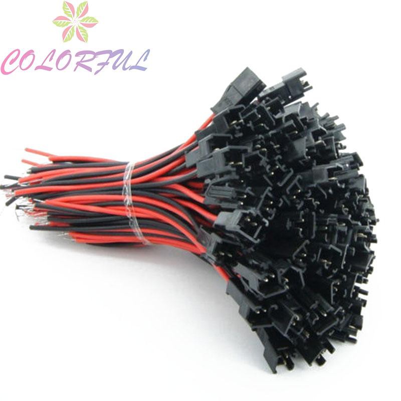 Practical PVC 24AWG Universal 2.54mm SM 2-Pin 2P Connector Plug Red/ Black Professional Male / Female Head Connected