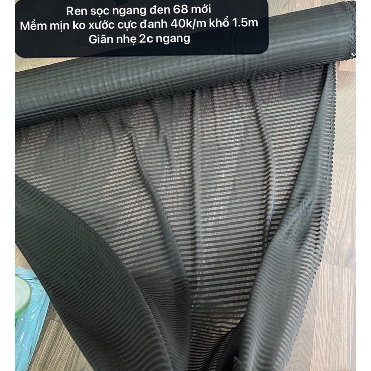 Vải Ren  kẻ sọc co giãn Hàn Quốc 40k1m co giãn đàn hồi rất đanh và bền sợi -May Váy Đầm rất đẹp