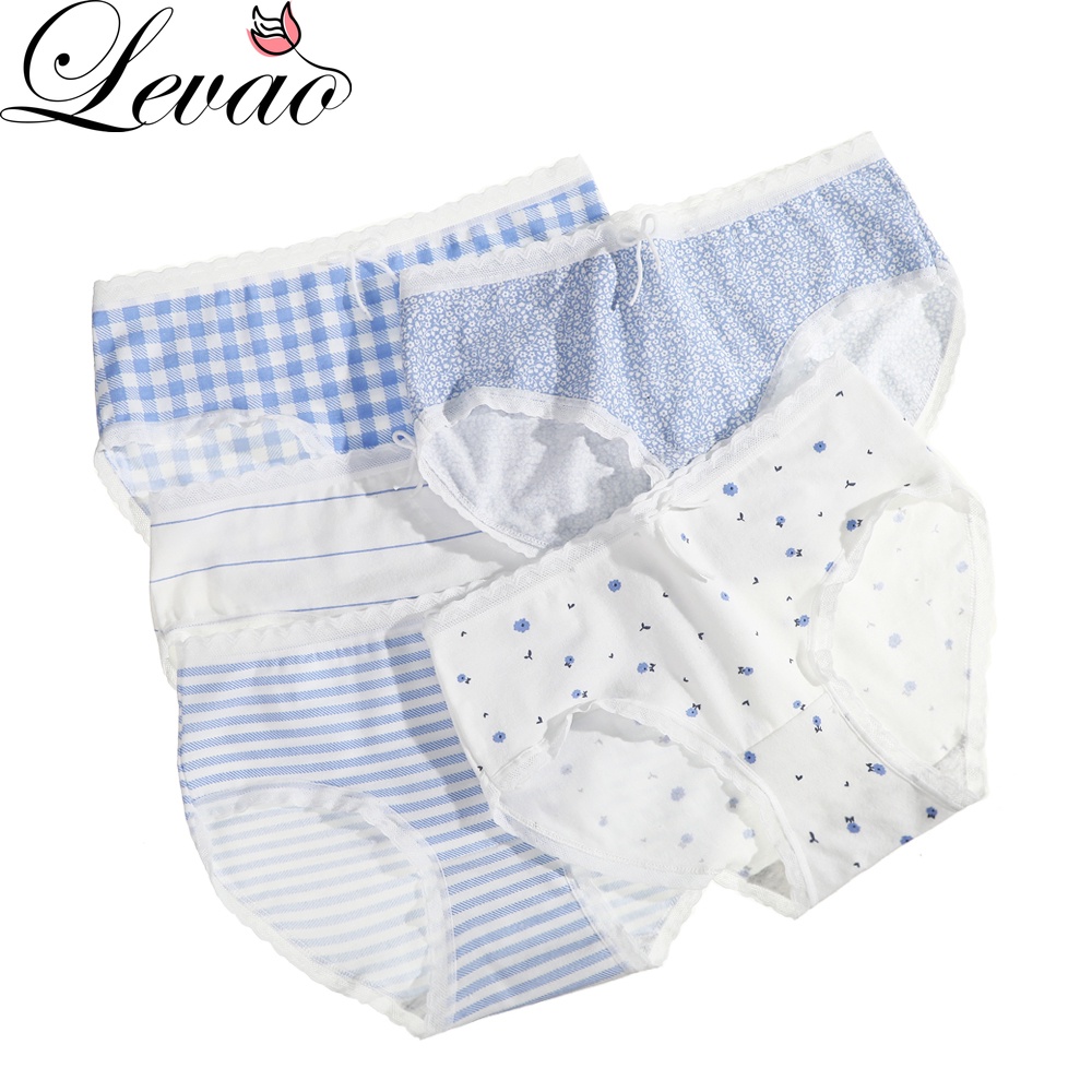 Quần lót LEVAO eo giữa bằng cotton cho nữ