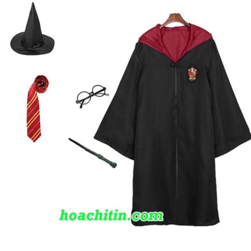 Trọn Bộ Áo Choàng Harry Potter + đũa phép Thuật đèn + mắt kính + nón | BigBuy360 - bigbuy360.vn