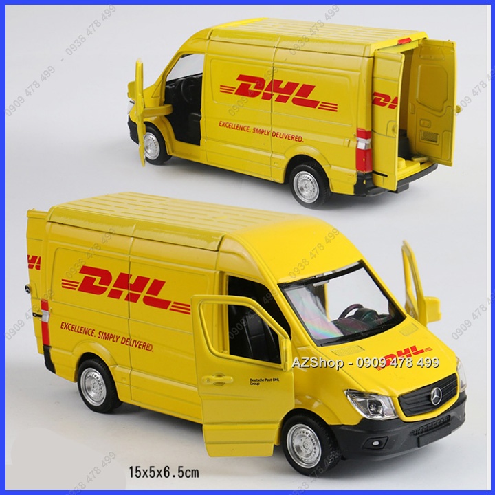 Xe Mô Hình Kim Loại Mercedes Sprinter Phát Chuyển Nhanh DHL - Tỉ Lệ 1:36 - 9906.3