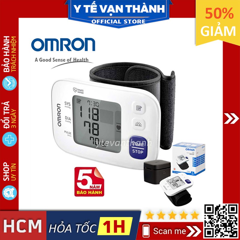 ✅ [CHÍNH HÃNG 100%] Máy Đo Huyết Áp Cổ Tay Omron HEM-6181 -VT0009 | Y Tế Vạn Thành