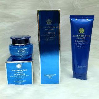 BỘ BA SP NGĂN NGỪA GIẢM MỤN TENAMYD Fresh White Sand PLATINUM Acne Care Clarifying
