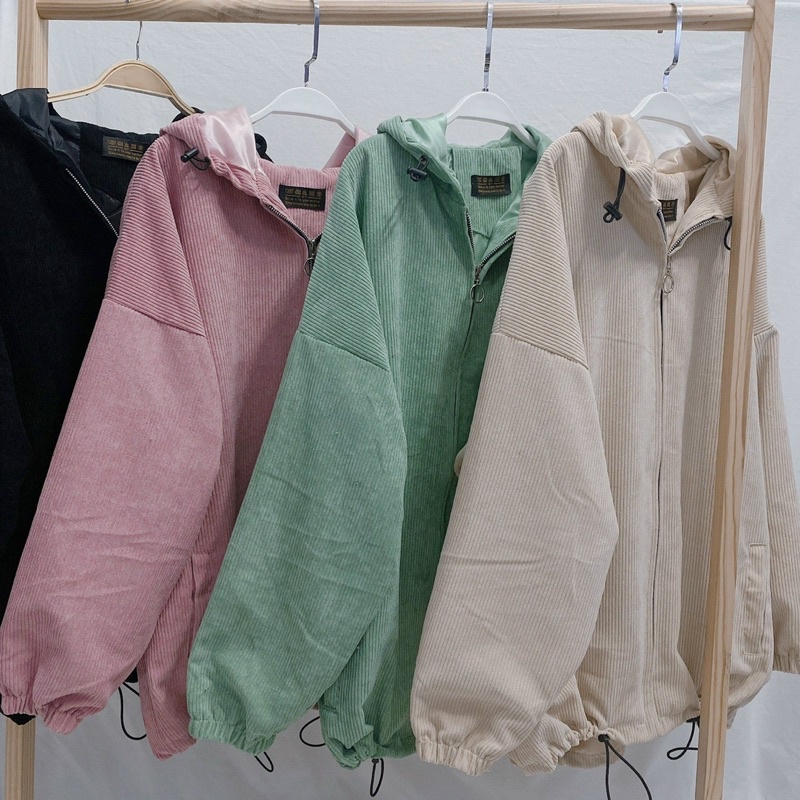 Áo khoác Nhung gân trơn - Form rộng  Nam nữ unisex  Jaystoree