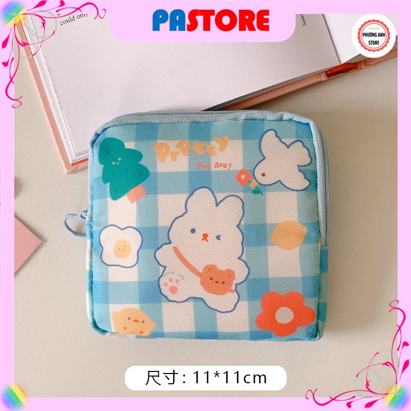 Túi đựng băng vệ sinh,túi đựng đồ skincare túi đựng đồ cá nhân vải cao cấp kín đáo nhỏ gọn sử dụng dễ dàng dễ thương.